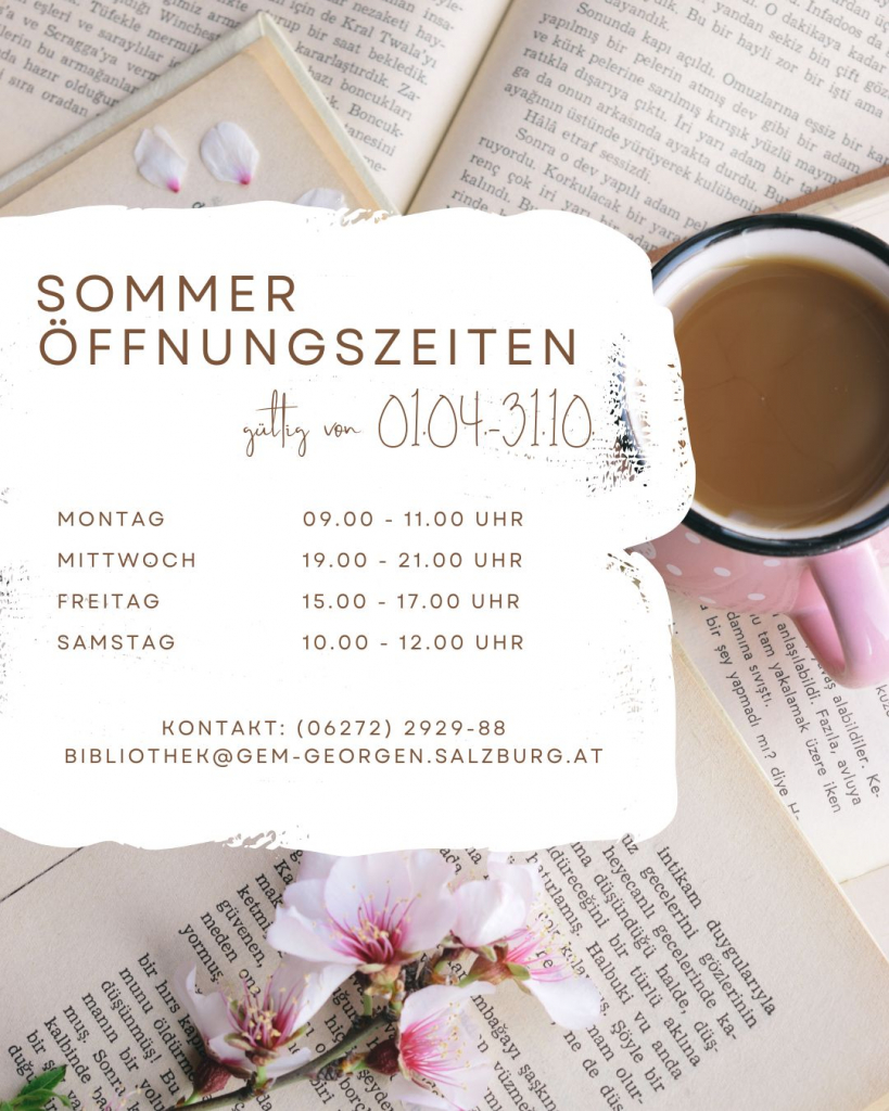 Ab 01.04.2026 gelten wieder die Sommeröffnungszeiten