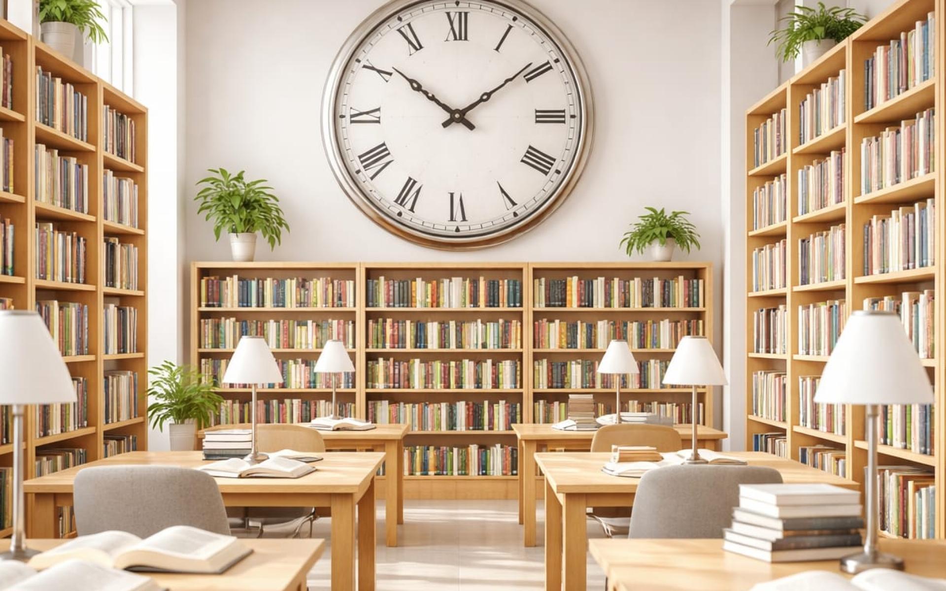 Uhr in Bibliothek